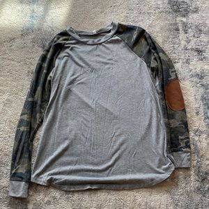 Pink Blush - Gray and Cameo Long Sleeve Tee